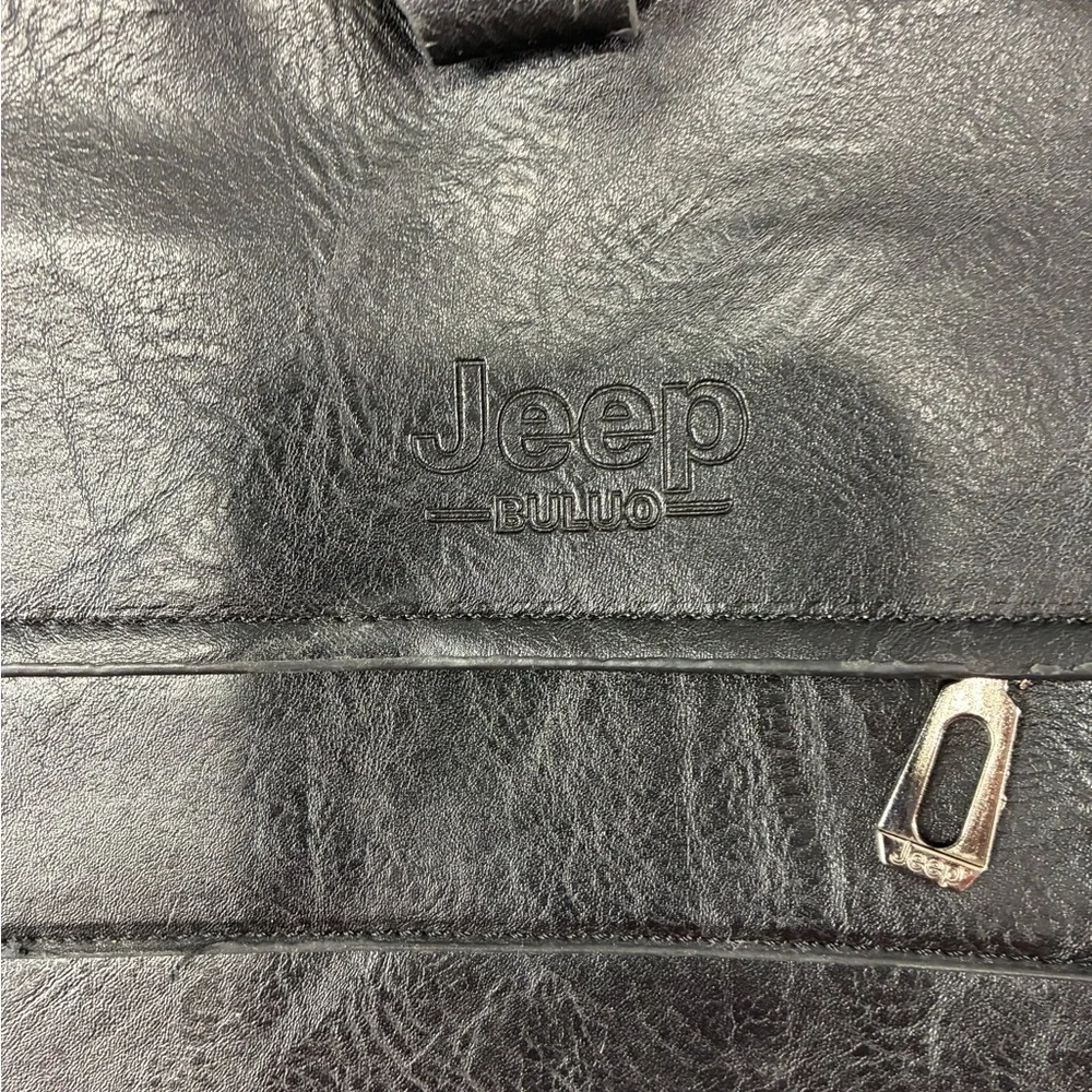 Jeep Black Leather Men's Briefcase